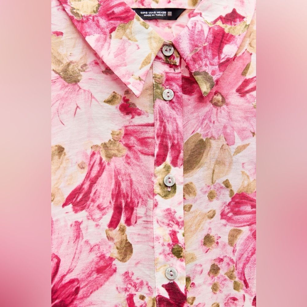 ZARA FLORAL PRINT BLOUSE - Picture 5 of 5
